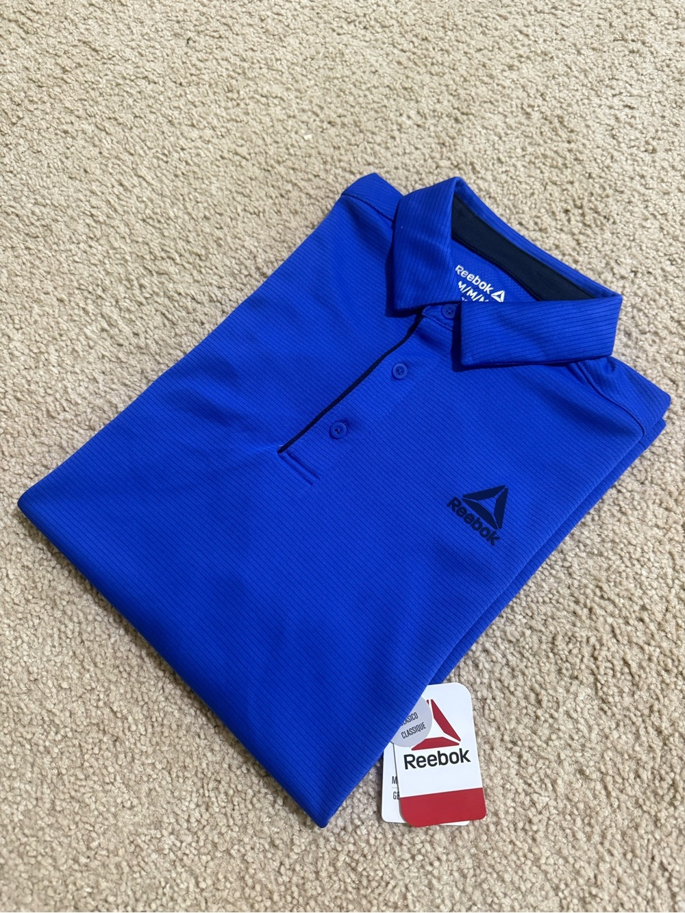 Reebok Mens Performance Ace Polo Shirt Blue Short Sleeve Men's New Sz M, XL, 3XL